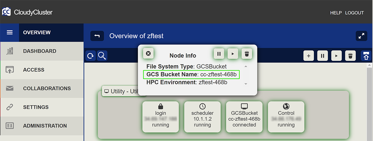 GCS Bucket in CloudyCluster